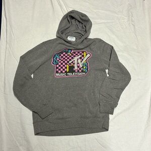 Old Navy Men’s MTV Hoodie Grey Classic Logo Size Small